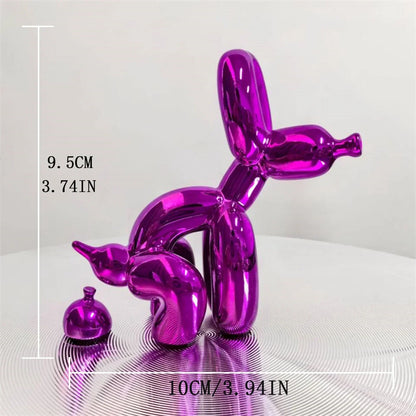 Squatting Balloon Dog Resin Figurine, Eight Colors, view 12