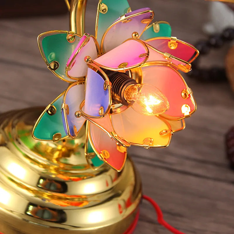 Lotus Flower Lamp with Hand Painted Petals, Three Sizes, view 8