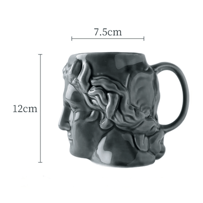Sculpted David Head Ceramic Mug, 19 oz, view 12