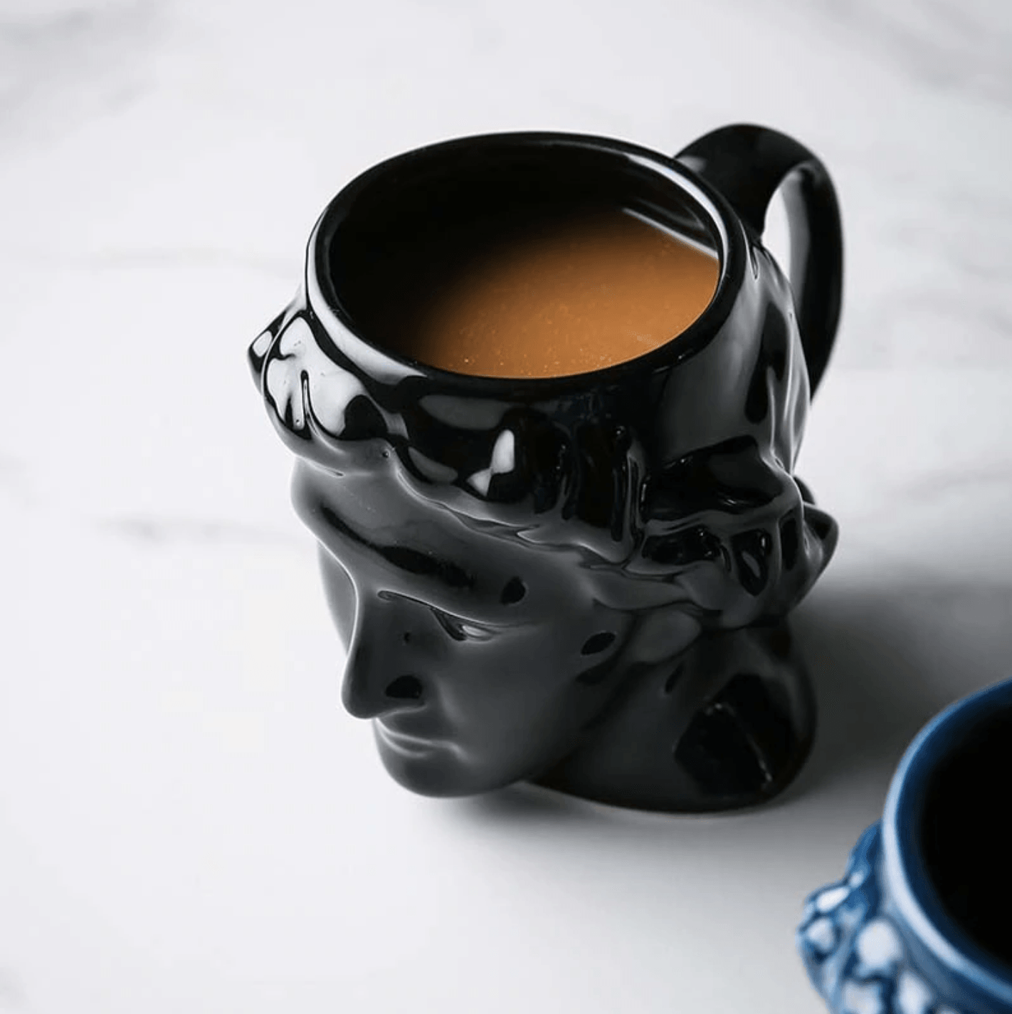 Sculpted David Head Ceramic Mug, 19 oz, view 7