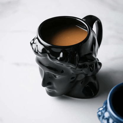 Sculpted David Head Ceramic Mug, 19 oz, view 7