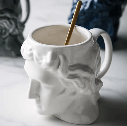 Sculpted David Head Ceramic Mug, 19 oz, view 6