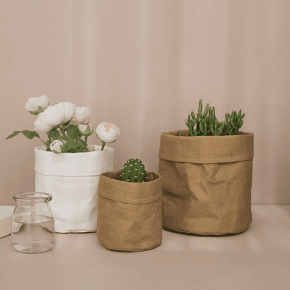 Coated Fabric Planter Basket with Fold Down Rim, view 3