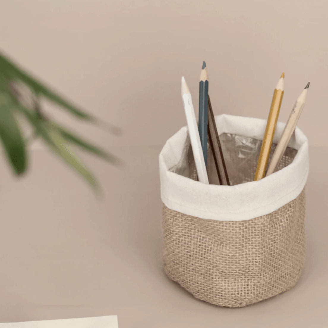 Coated Fabric Planter Basket with Fold Down Rim, view 16