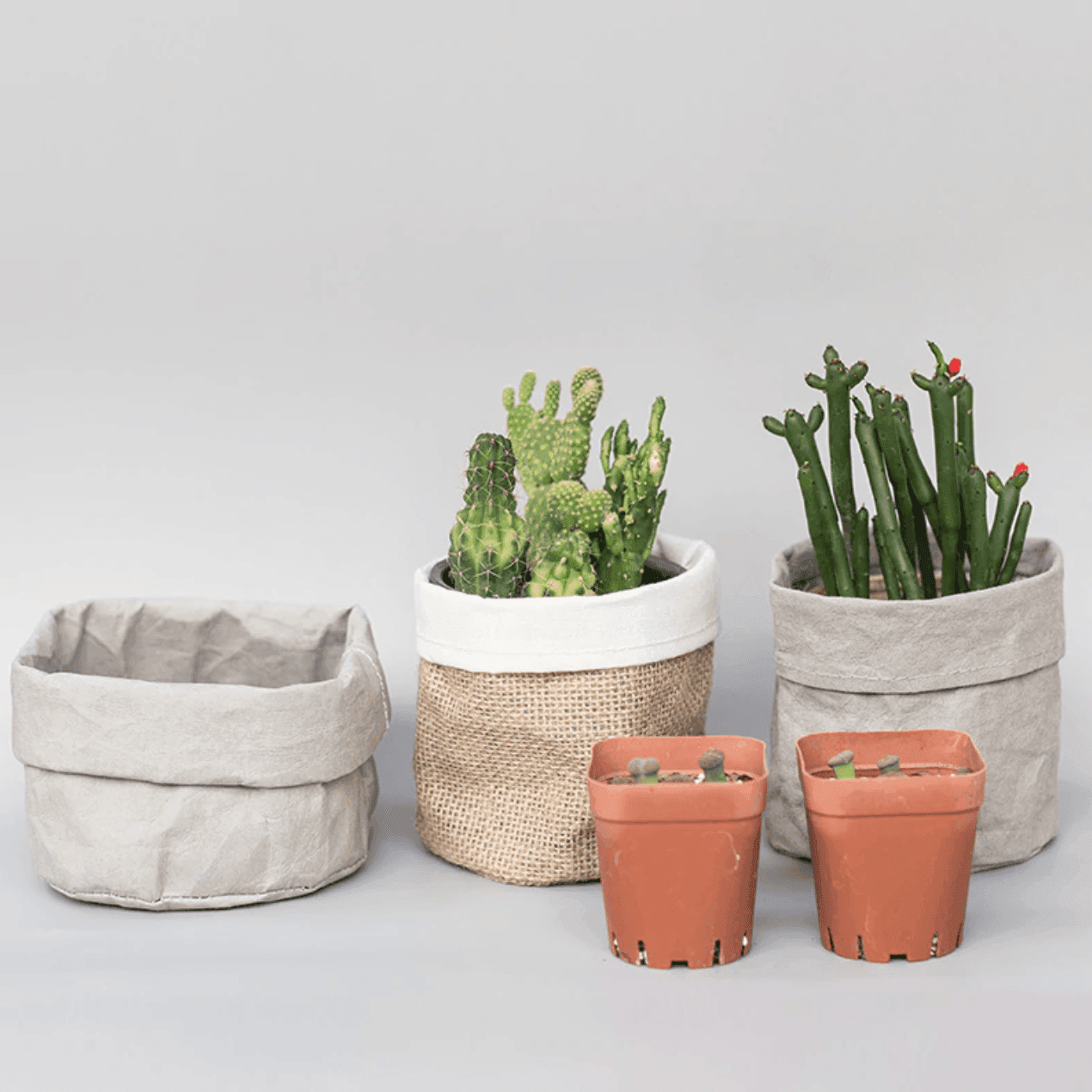 Coated Fabric Planter Basket with Fold Down Rim, view 4