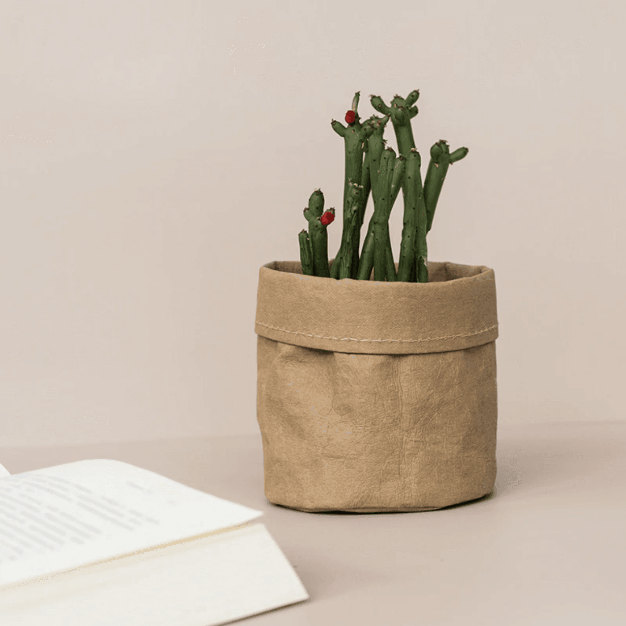 Coated Fabric Planter Basket with Fold Down Rim, view 10