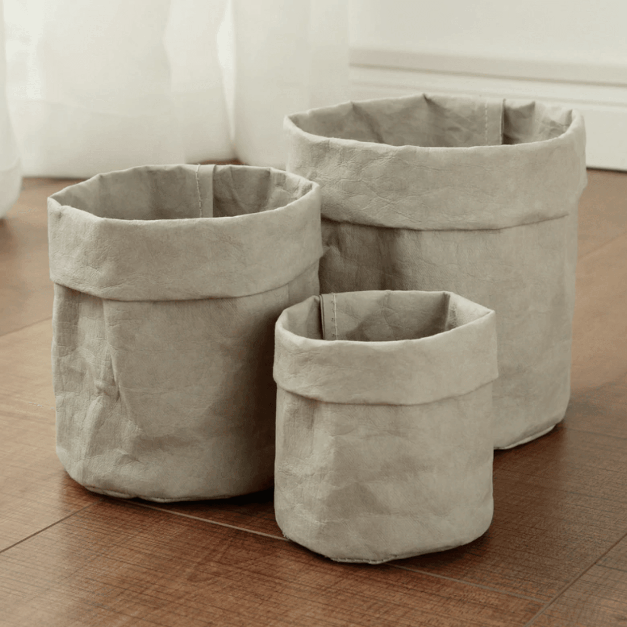 Coated Fabric Planter Basket with Fold Down Rim, view 8
