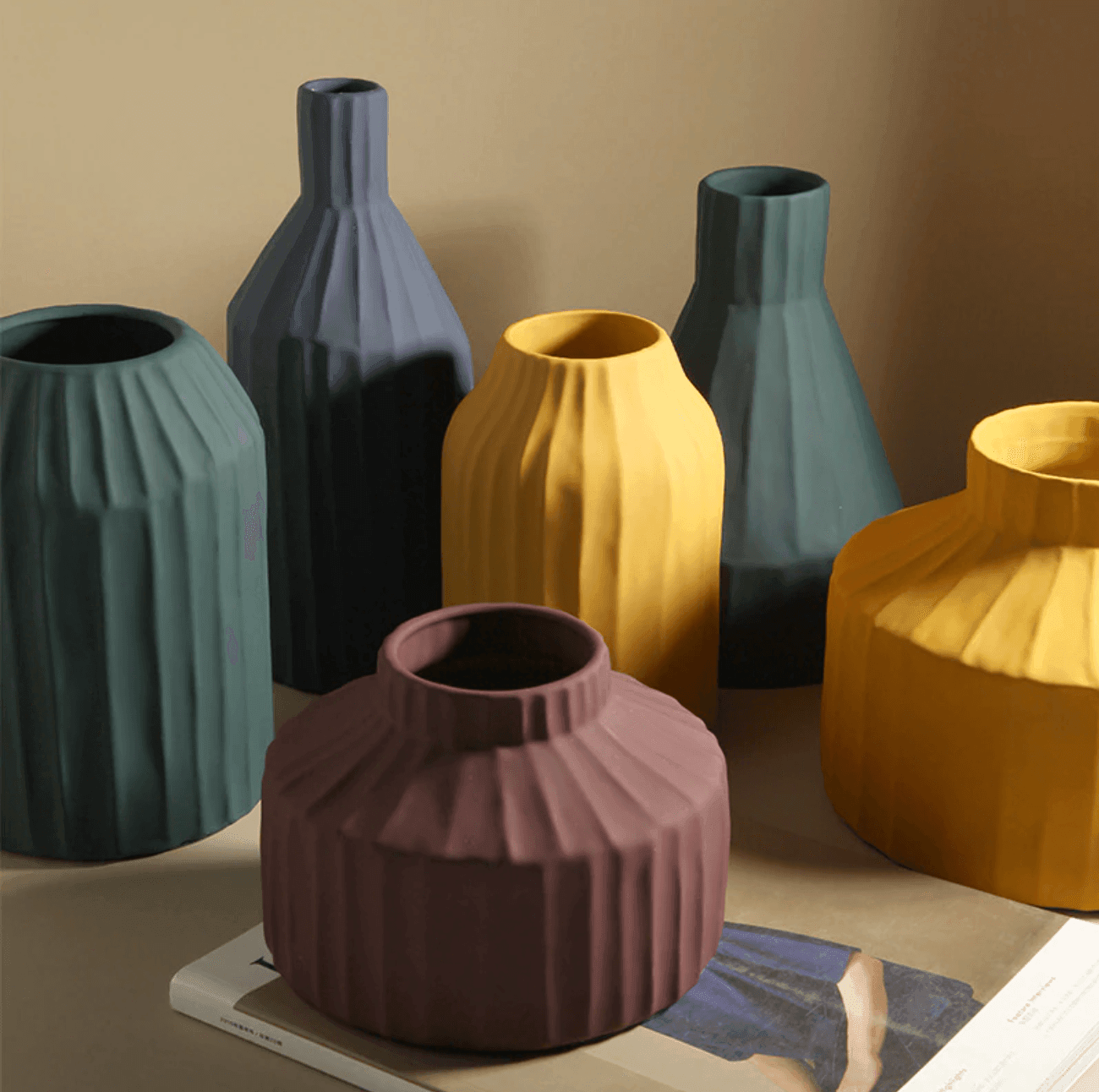 Textured Ceramic Vase, Short, Tall or Wide, view 10
