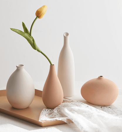 Neutral Matte Ceramic Vases, Six Shapes, Dry Use Only, view 3