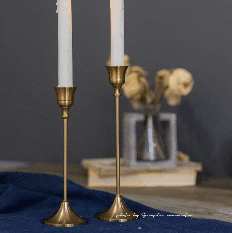 Bronze Metal Taper Candle Holders, Set of Three, view 3