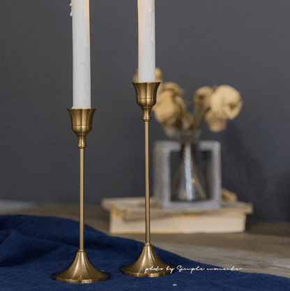 Bronze Metal Taper Candle Holders, Set of Three, view 3