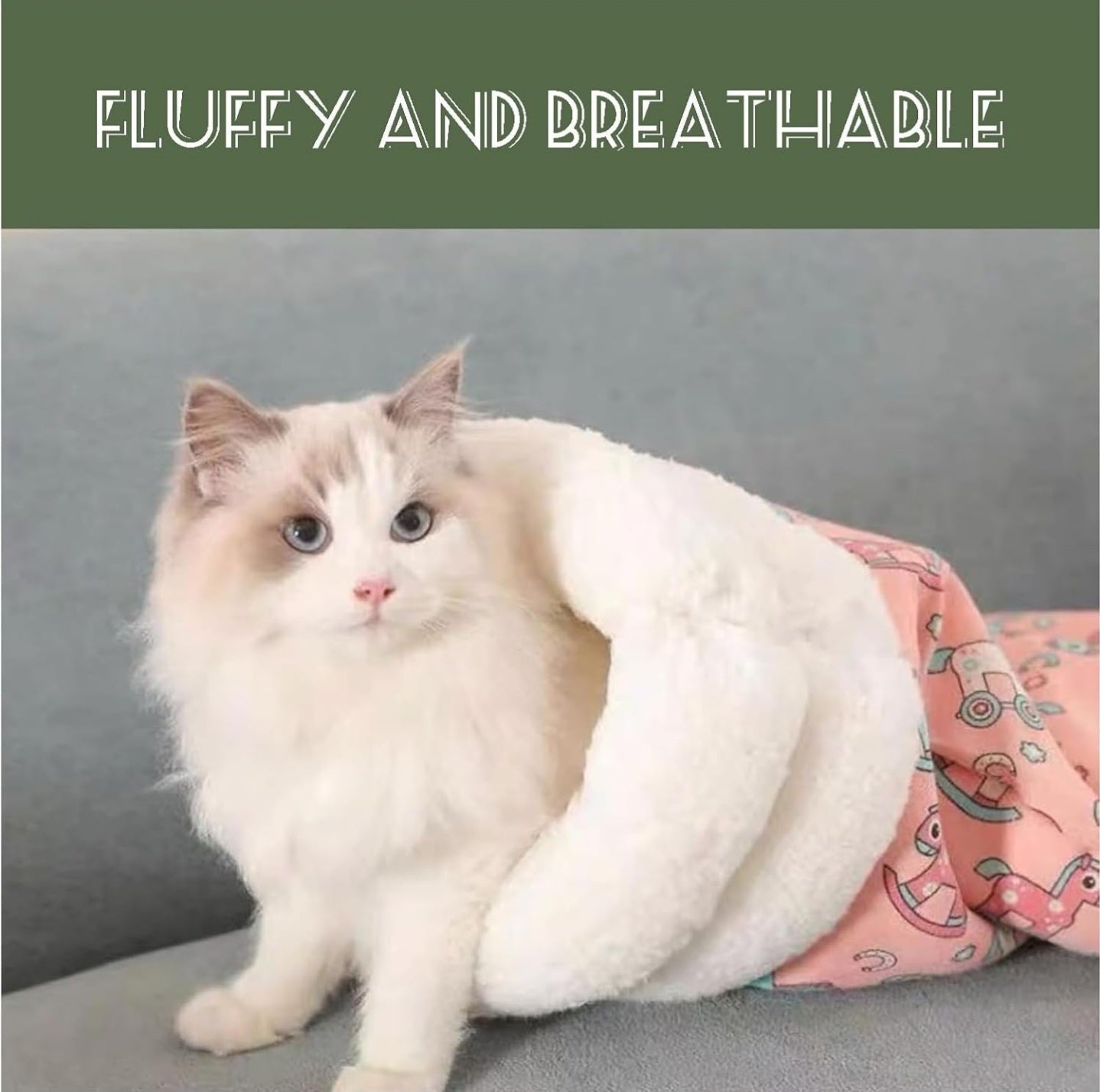 Plush Cat Sleeping Pouch Bed for Small Pets, view 3