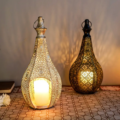 Moroccan Style Cut Metal Candle Lantern, view 3
