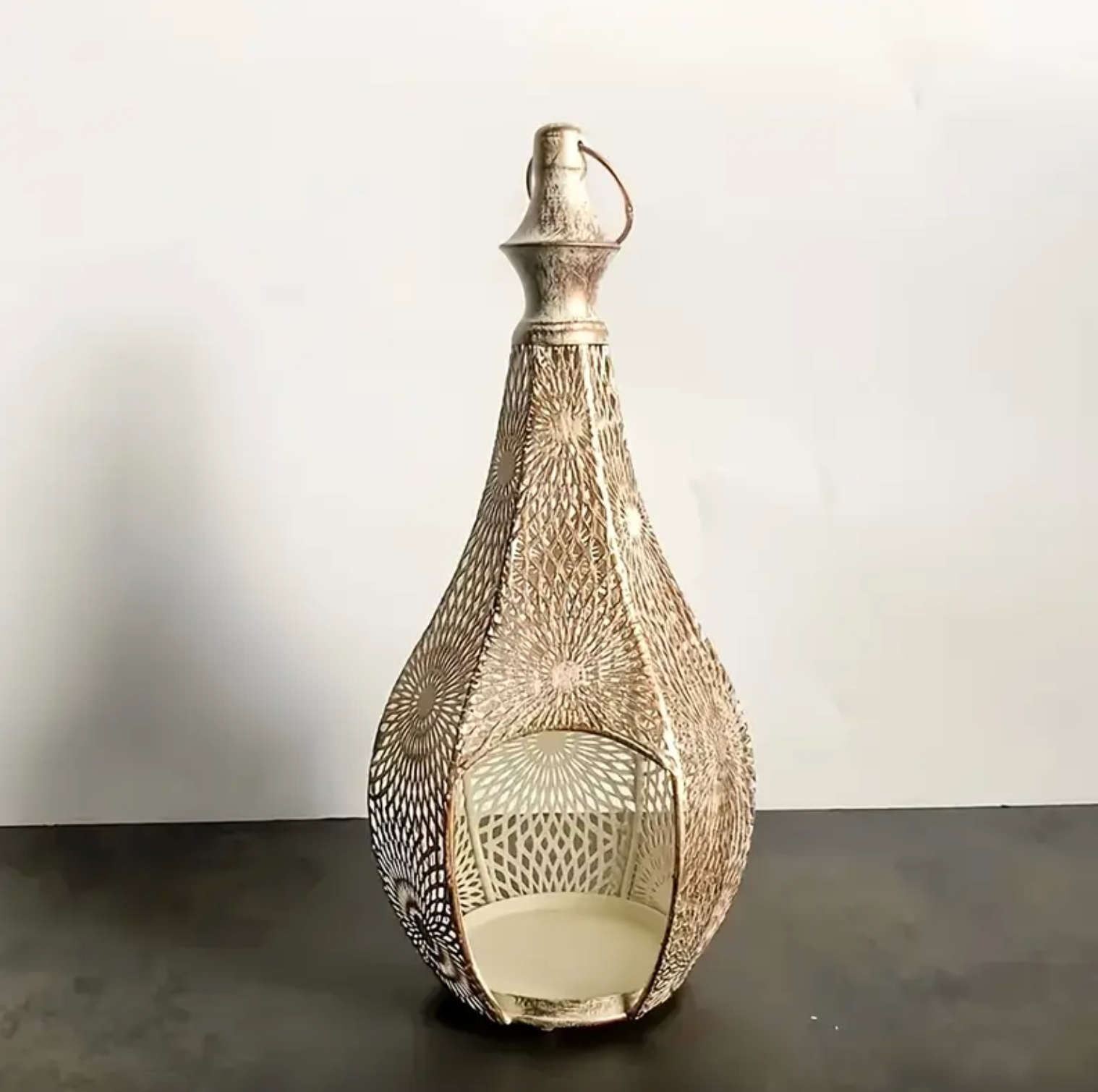 Moroccan Style Cut Metal Candle Lantern, view 5