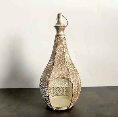 Moroccan Style Cut Metal Candle Lantern, view 5