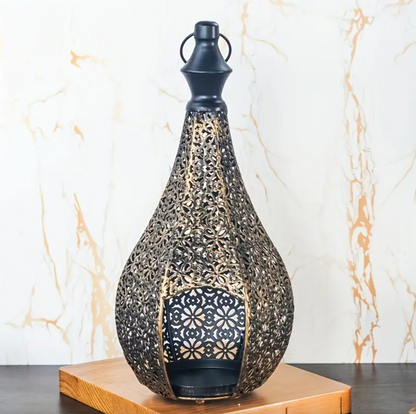 Moroccan Style Cut Metal Candle Lantern, view 7
