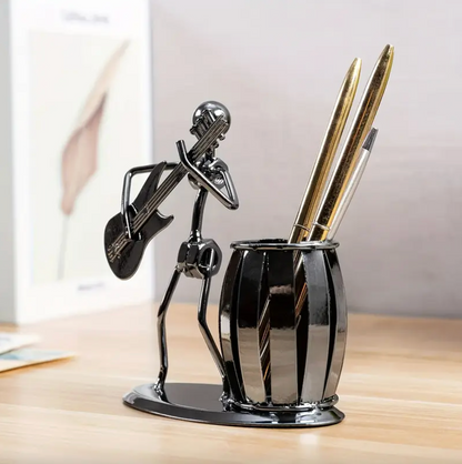 Metal Guitarist Pen Holder with Barrel Cup, view 3