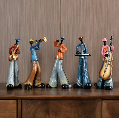 Jazz Musician Figurines in Hand Painted Resin