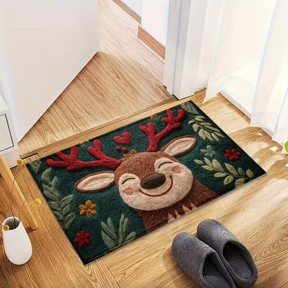 Reindeer Christmas Mat in Plush Microfiber, view 3