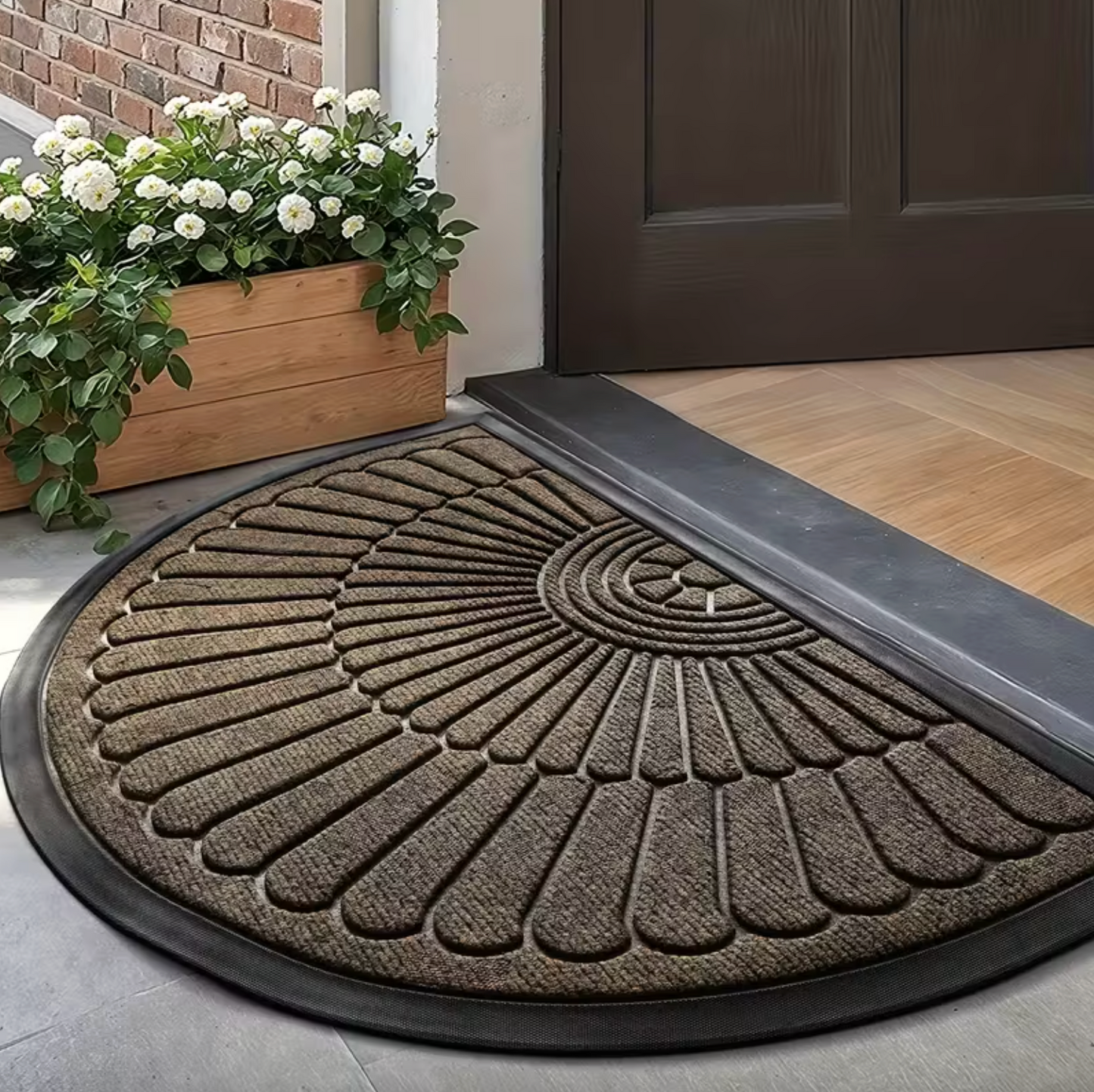 Half Moon Door Mat with Rubber Backing, Two Sizes, view 2