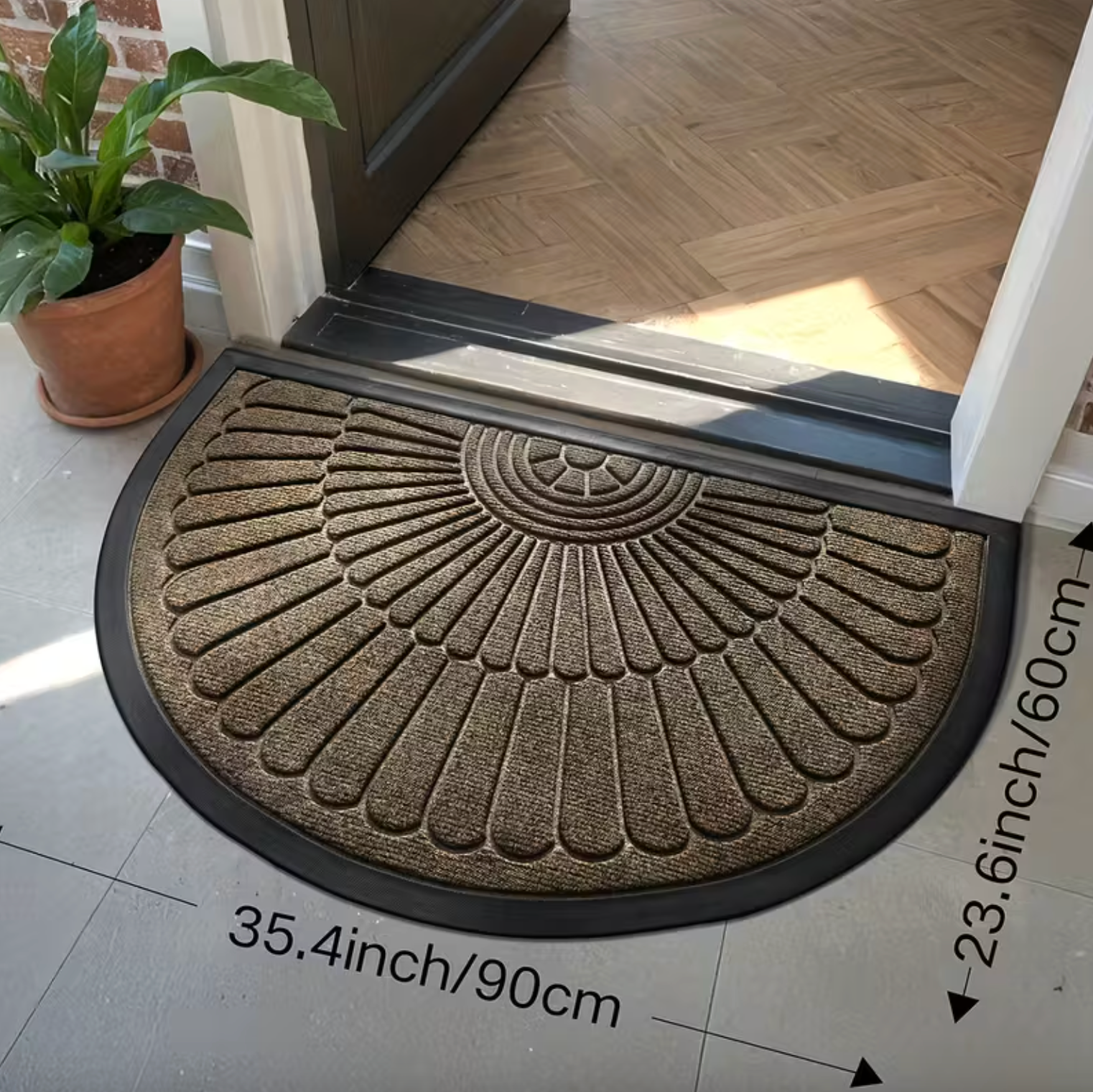 Half Moon Door Mat with Rubber Backing, Two Sizes, view 5