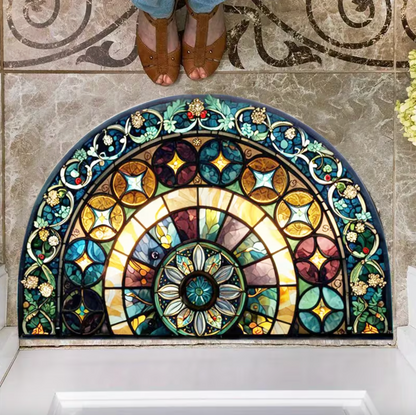 Stained Glass Print Half Round Doormat, 2 Sizes, view 5