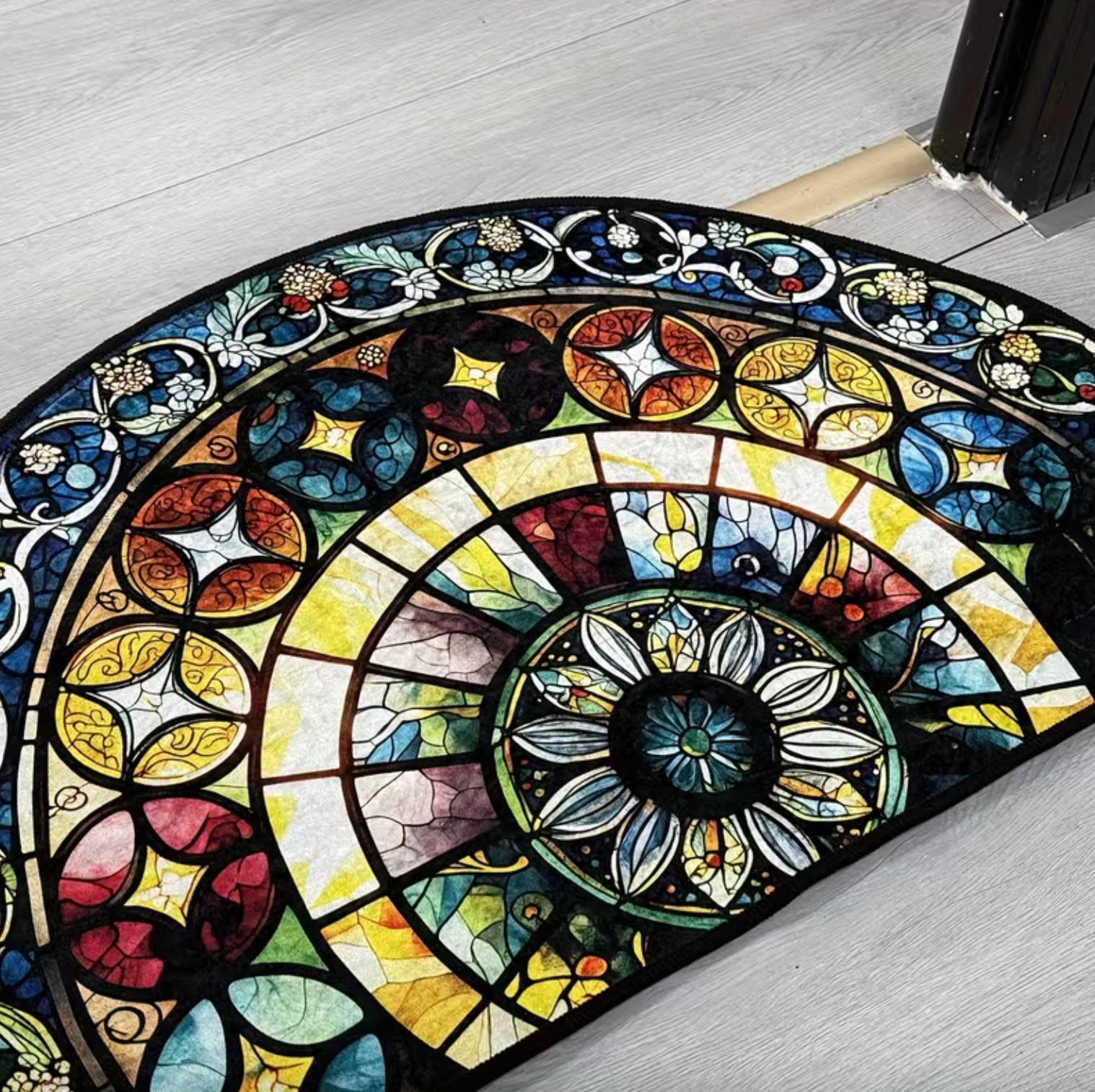 Stained Glass Print Half Round Doormat, 2 Sizes, view 4