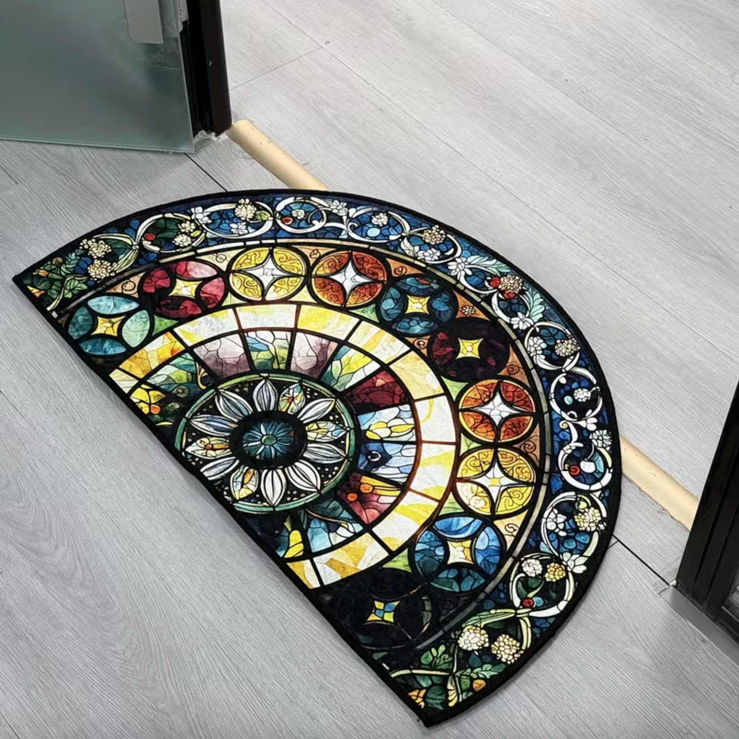 Stained Glass Print Half Round Doormat, 2 Sizes, view 7