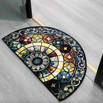 Stained Glass Print Half Round Doormat, 2 Sizes, view 7