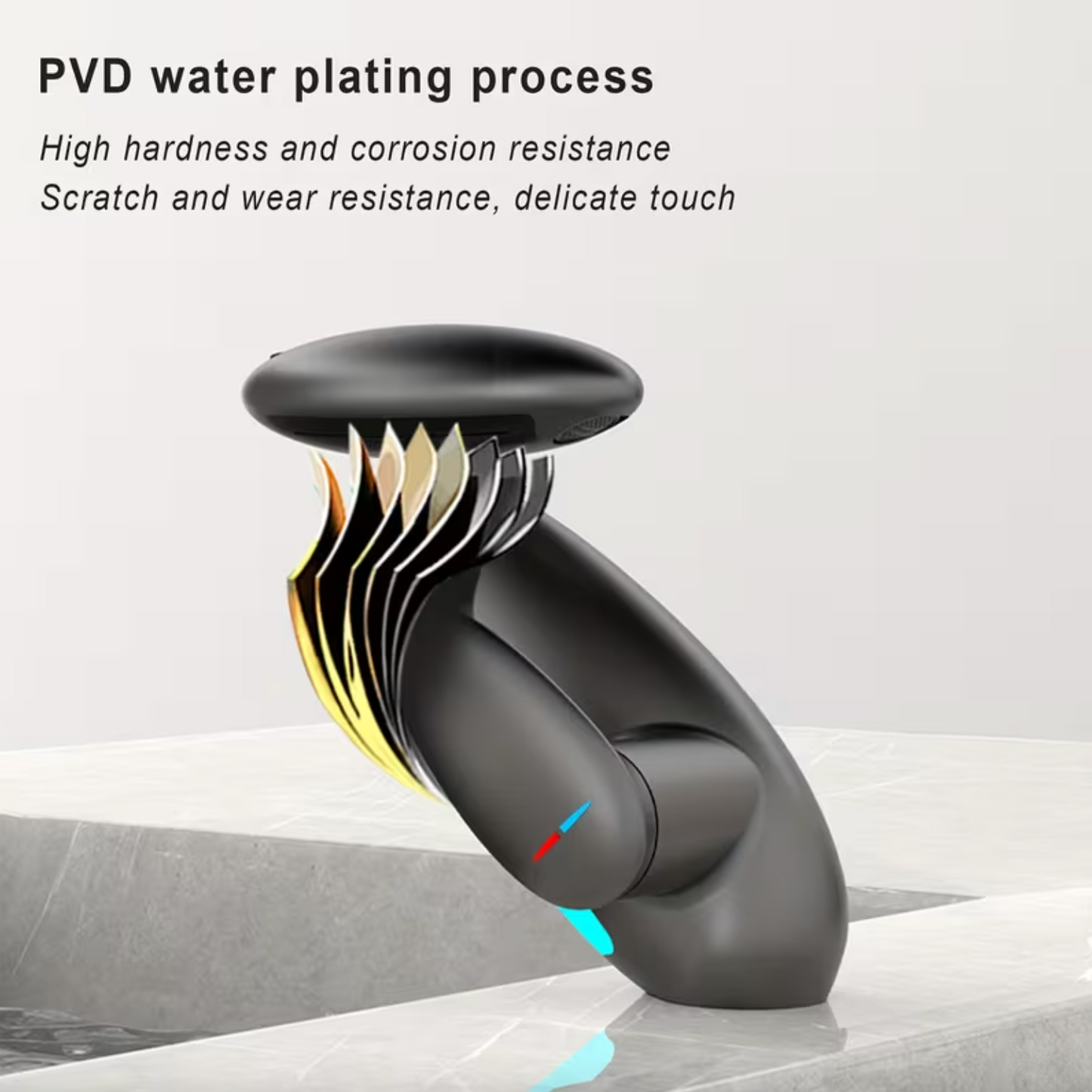 Pull Out Sink Faucet with Temperature Color Light, view 7