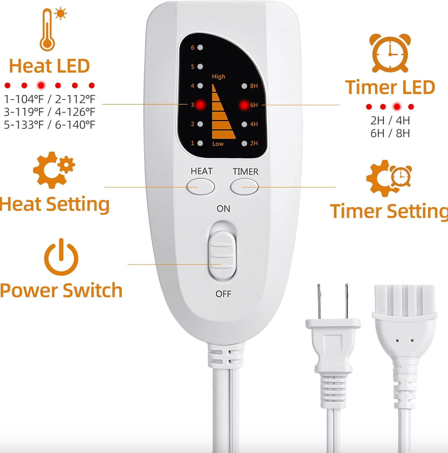Electric Heated Foot Warmer with Six Heat Levels, view 4