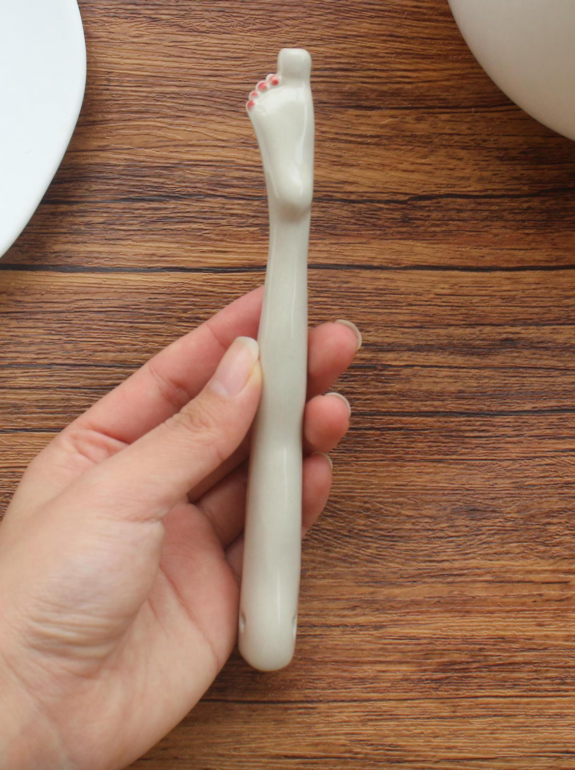 Ceramic Leg Shaped Reusable Drinking Straw, view 5