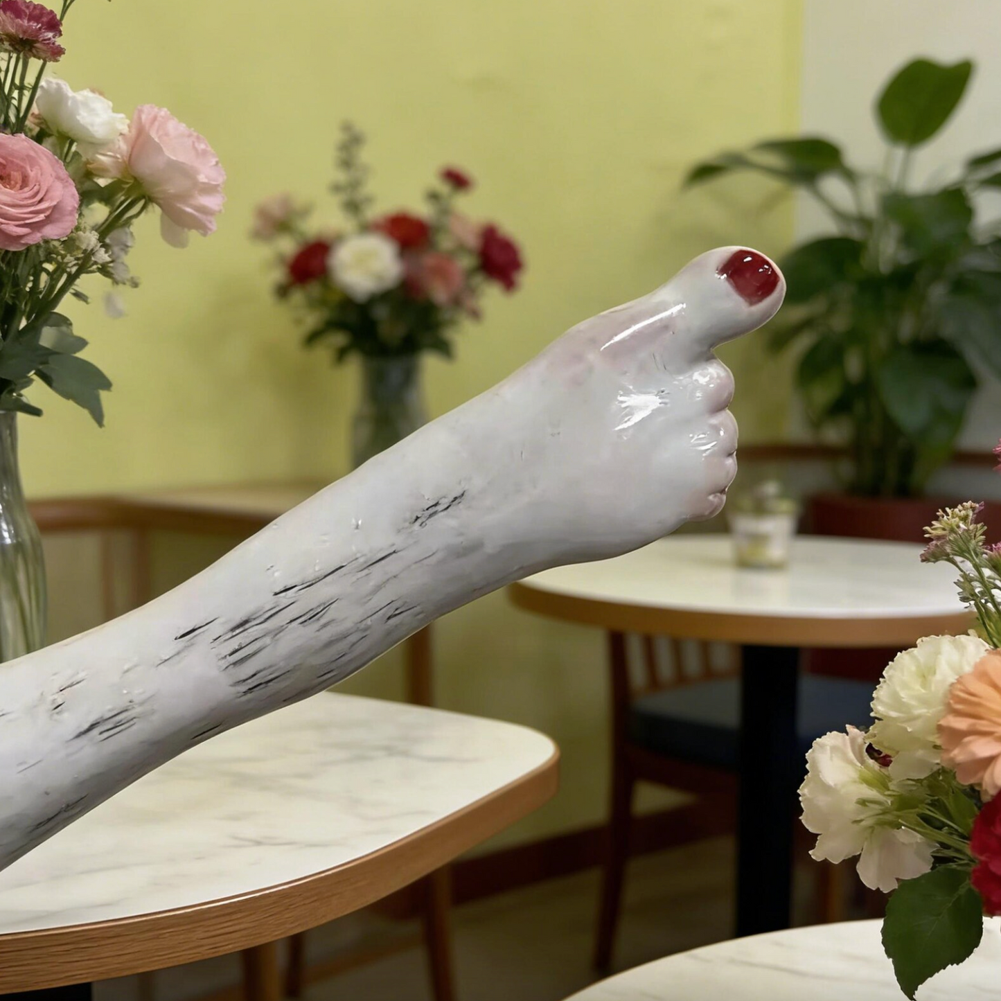 Ceramic Leg Shaped Reusable Drinking Straw, view 3