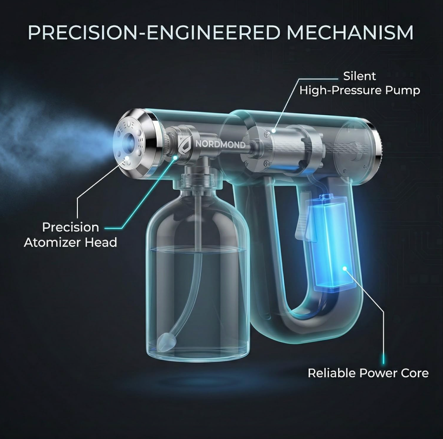 Cordless Handheld Mist Sprayer, 10 oz Tank, view 5