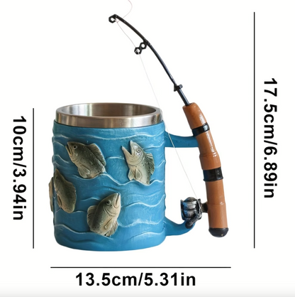 Fishing Rod Handle Mug with Stainless Steel Liner, view 8
