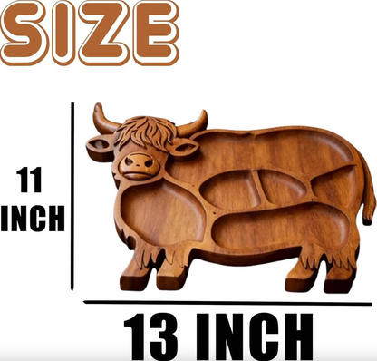 Carved Highland Cow Charcuterie Board in Solid Wood, view 8