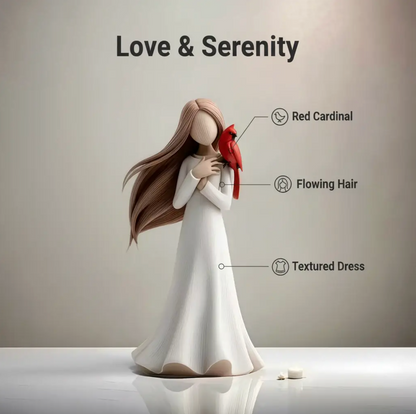 Cardinal Remembrance Figurine in Ivory and Red, view 5