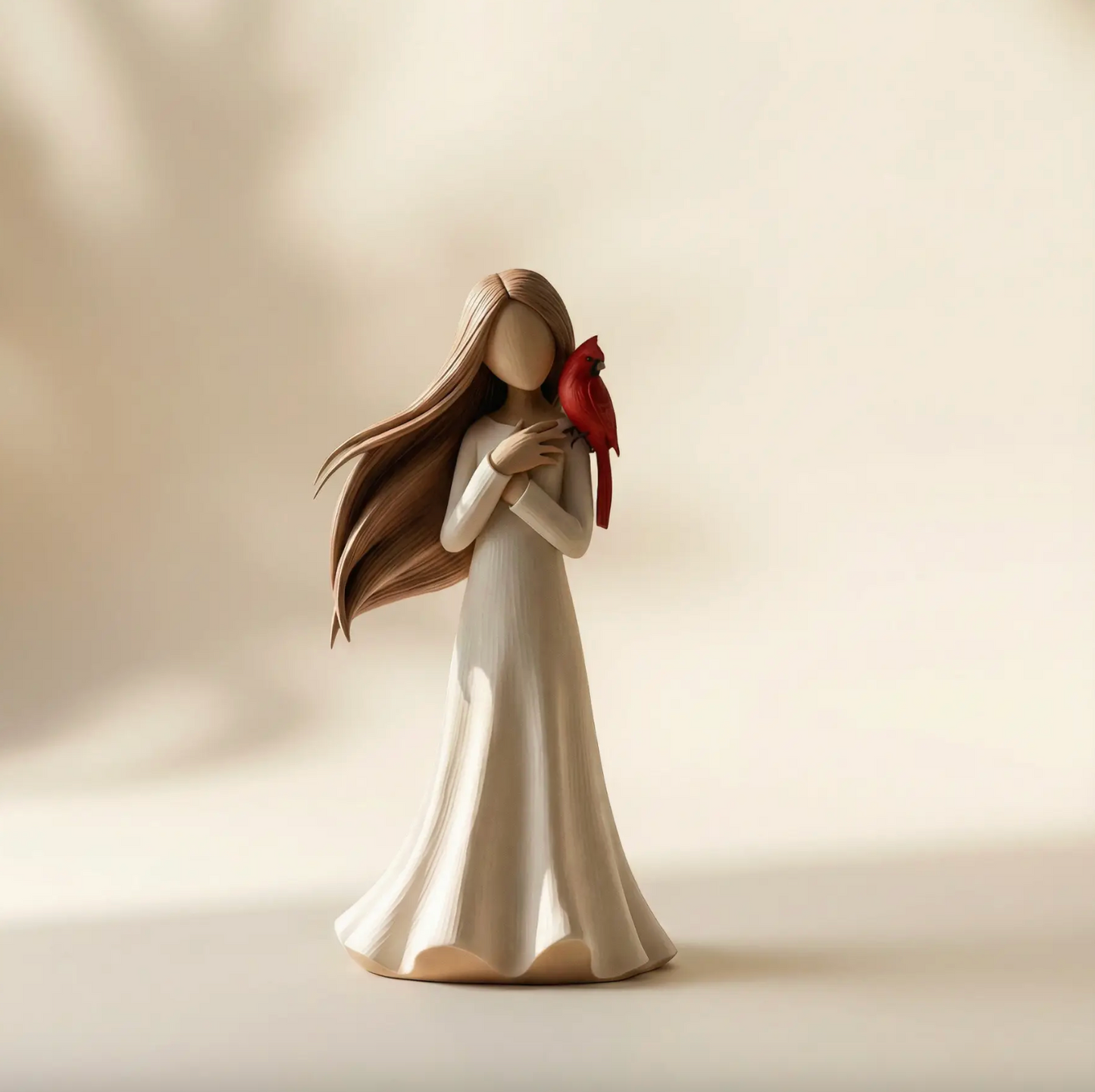 Cardinal Remembrance Figurine in Ivory and Red, view 8
