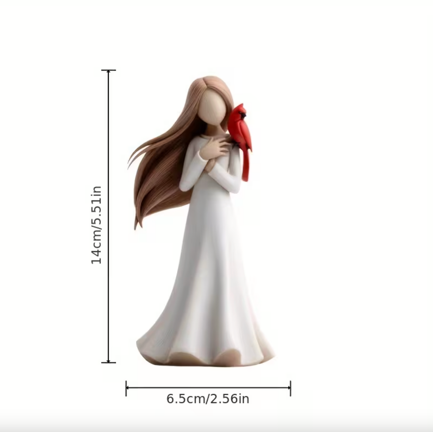 Cardinal Remembrance Figurine in Ivory and Red, view 11