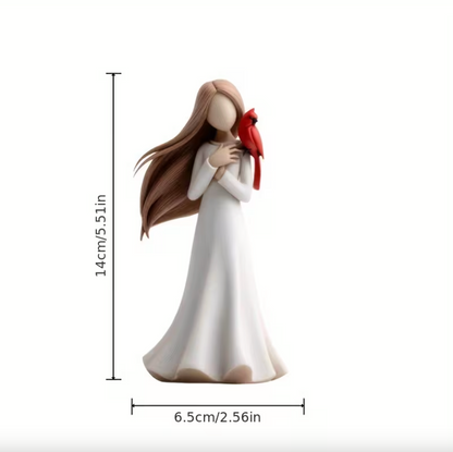 Cardinal Remembrance Figurine in Ivory and Red, view 11