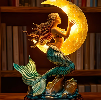 Mermaid and Crescent Moon USB Night Lamp, view 4