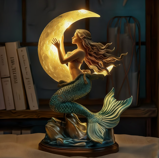 Mermaid and Crescent Moon USB Night Lamp
