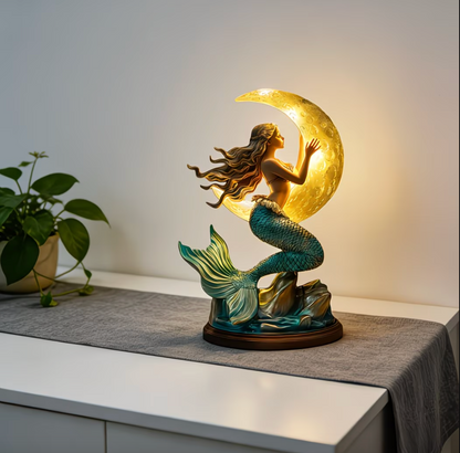 Mermaid and Crescent Moon USB Night Lamp, view 7