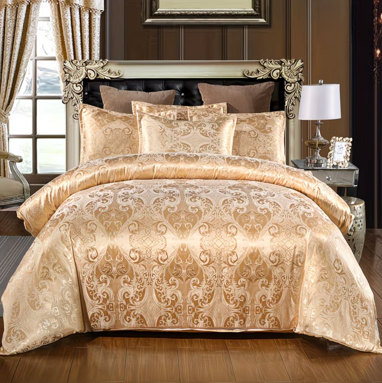 Woven Damask Jacquard Bedding Set, Twin to King, view 6