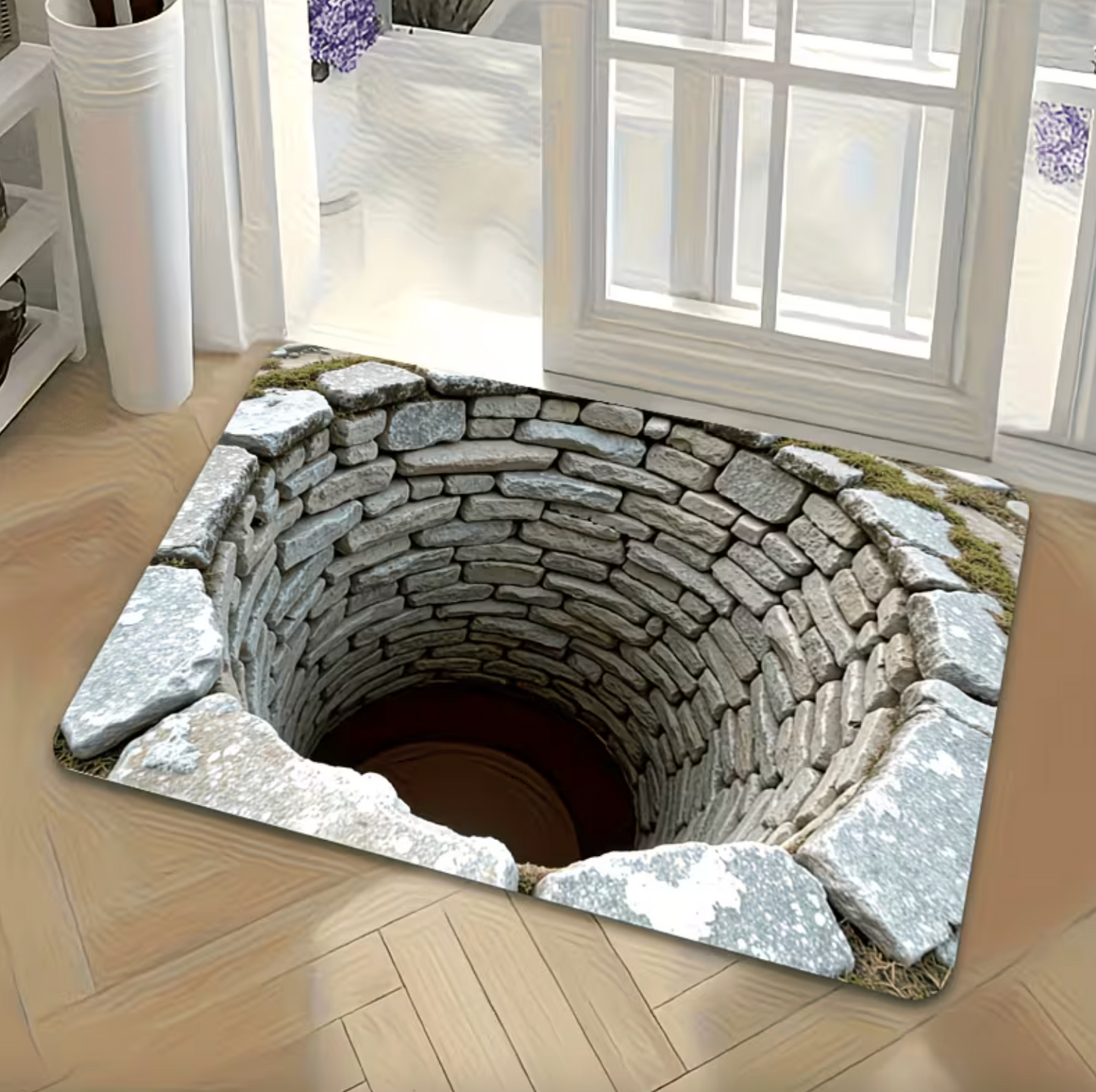 3D Stone Pit Optical Illusion Floor Mat, view 6
