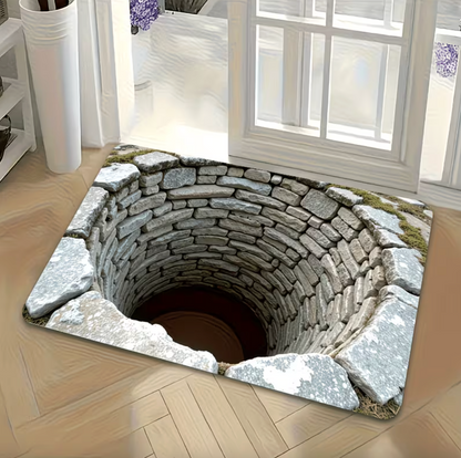 3D Stone Pit Optical Illusion Floor Mat, view 6
