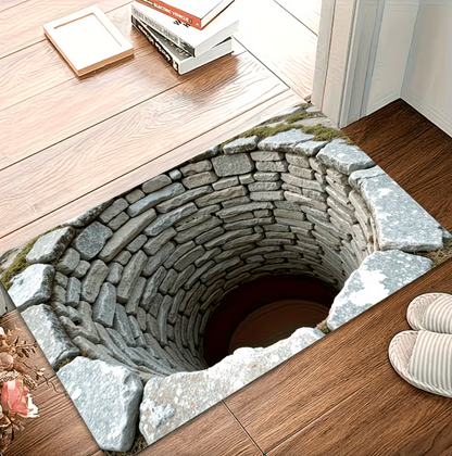 3D Stone Pit Optical Illusion Floor Mat, view 3