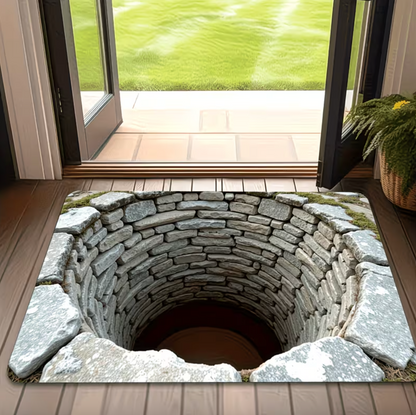 3D Stone Pit Optical Illusion Floor Mat, view 5