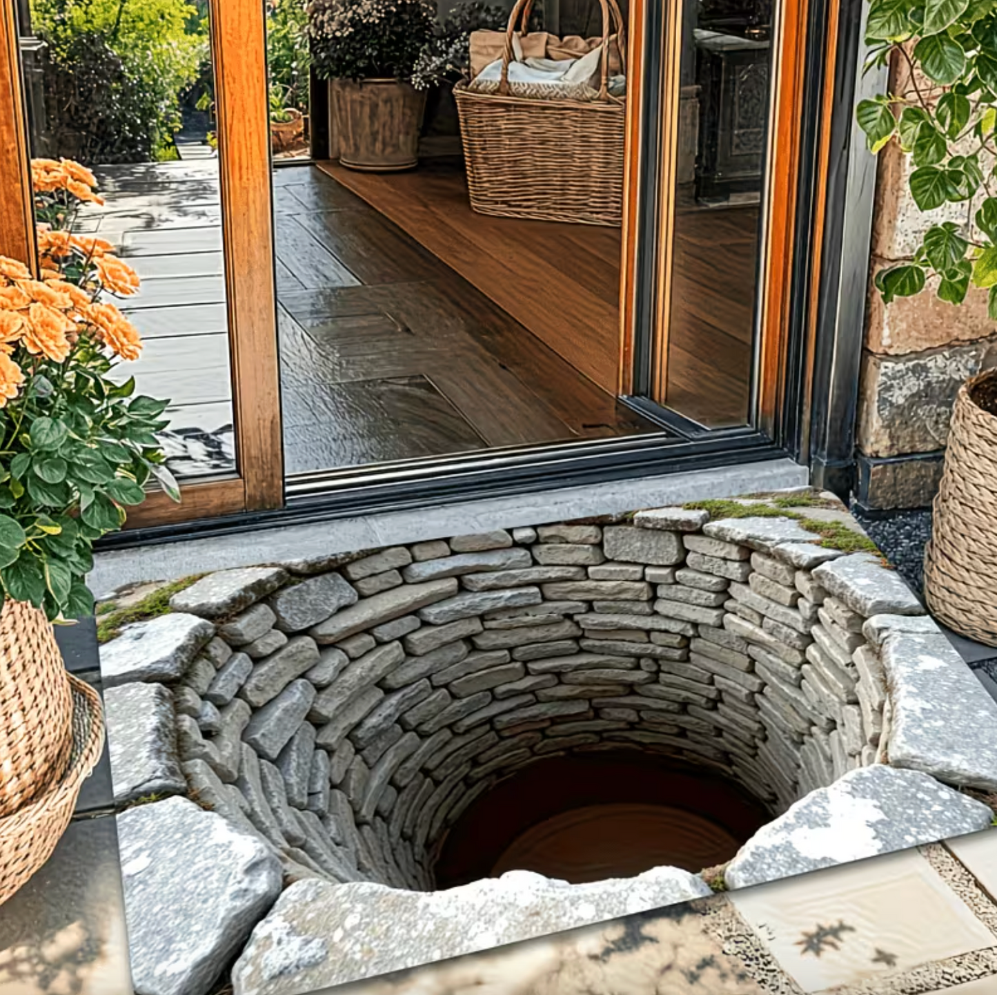 3D Stone Pit Optical Illusion Floor Mat, view 2