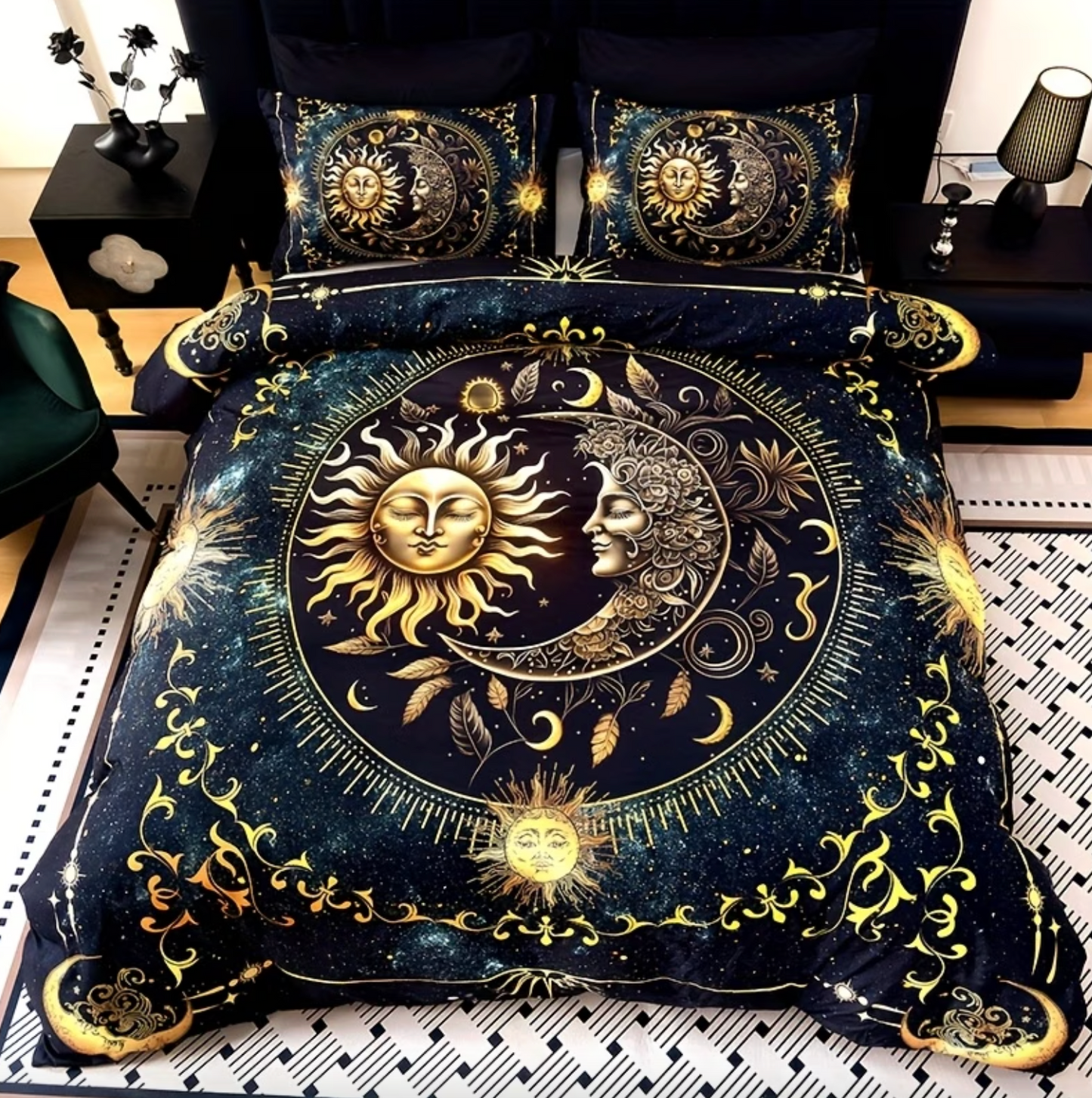 Sun and Moon Celestial Duvet Cover Set, 3 Piece, view 4